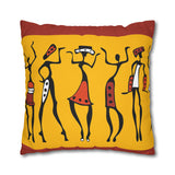 African abstract people Pillowcase Cover only - no filling is included