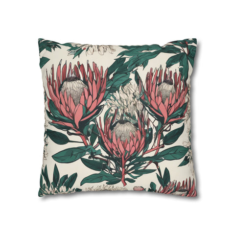 South African Protea Spun Polyester Pillowcase -Pillow not included