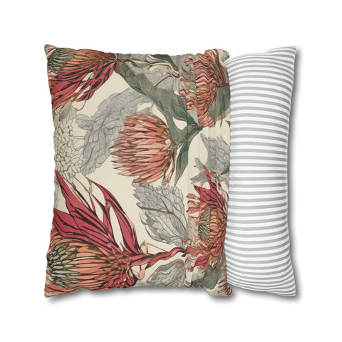 South African Protea Spun Polyester Pillowcase -Pillow not included