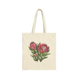 South African Protea Cotton Canvas Tote Bag -Dispatched from USA