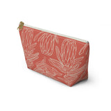 South African Protea Make up bag, Pencil Case Accessory Pouch w T-bottom