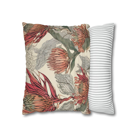 South African Protea Spun Polyester Pillowcase -Pillow not included