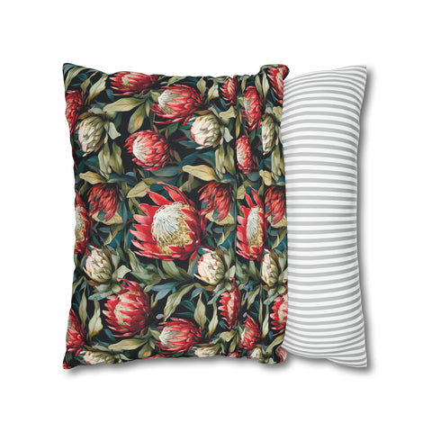 South African Protea Spun Polyester Pillowcase - Shipped from UK/USA/AUS