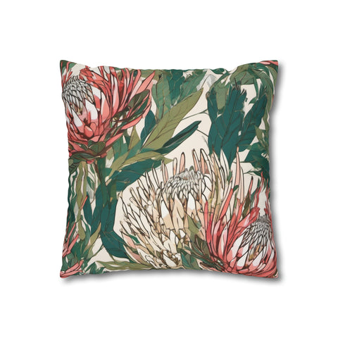 South African Protea Spun Polyester Pillowcase -Pillow not included