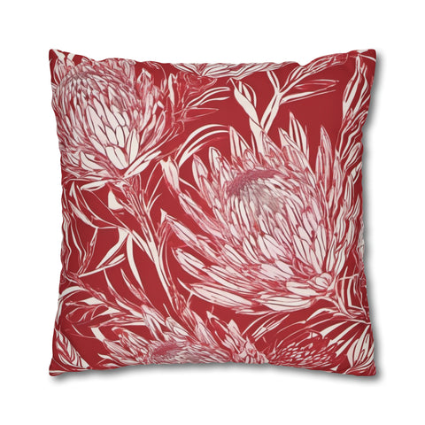 South African Protea Spun Polyester Pillowcase -Pillow not included