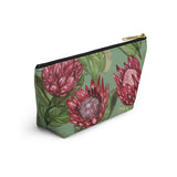 South African Protea Make up bag, Pencil Case Accessory Pouch w T-bottom