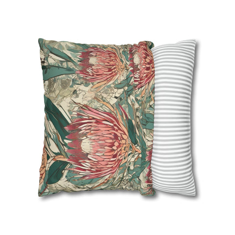 South African Protea Spun Polyester Pillowcase -Pillow not included