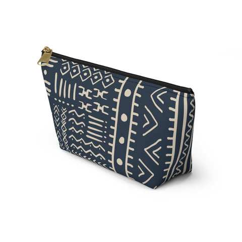 South African Ethnic Print Make up bag, Pencil Case Accessory Pouch w T-bottom