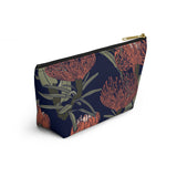 South African Protea Make up bag, Pencil Case Accessory Pouch w T-bottom