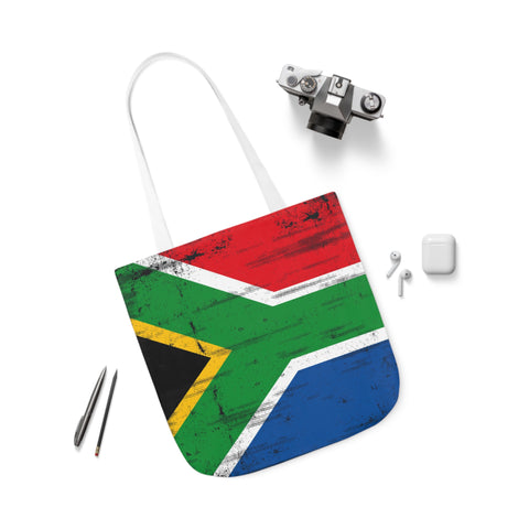 South African Flag Polyester Canvas Tote Bag