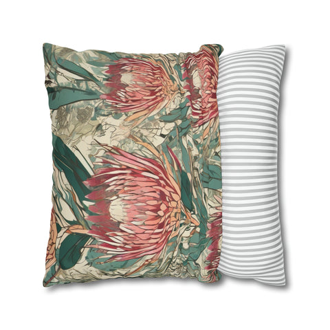 South African Protea Spun Polyester Pillowcase -Pillow not included