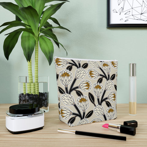 South African Protea Cotton Cosmetic Bag