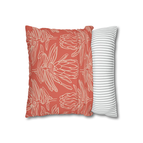 South African Protea Spun Polyester Pillowcase - Shipped from UK/USA/AUS