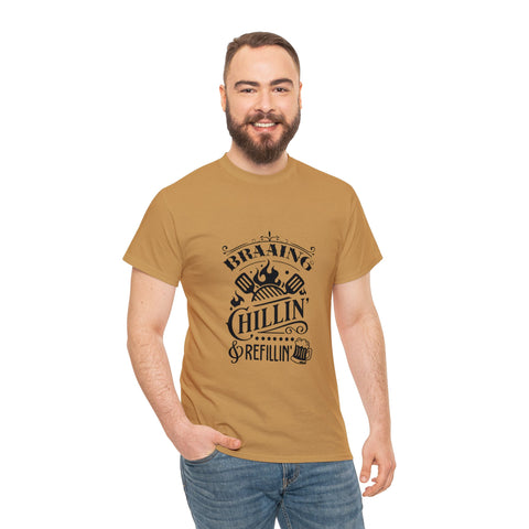 South African Braaing Chilling Relaxing Shirt,  Afrikaans / Braai Unisex Heavy Cotton Tee