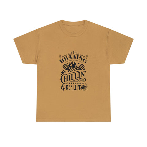 South African Braaing Chilling Relaxing Shirt,  Afrikaans / Braai Unisex Heavy Cotton Tee