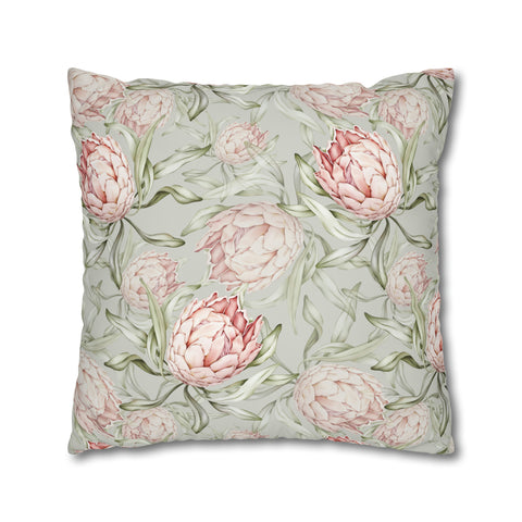 South African Protea Spun Polyester Pillowcase- Shipped from UK/USA/AUS