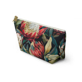 South African Protea Make up bag, Pencil Case Accessory Pouch w T-bottom