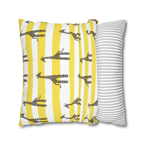 African Giraffe stripe yellow Pillowcase Cover only - no filling is included