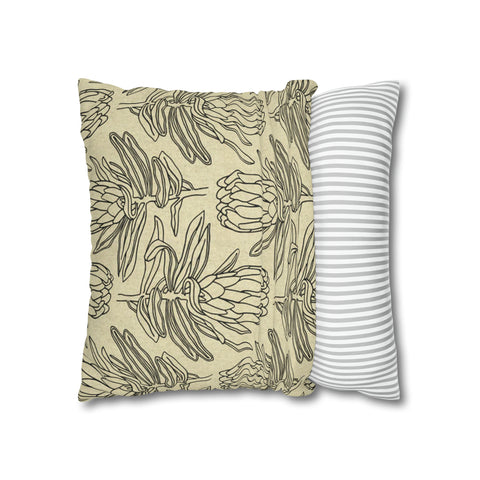 South African Protea Spun Polyester Pillowcase- Shipped from UK/USA/AUS