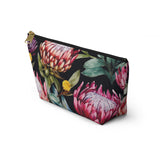 South African Protea Make up bag, Pencil Case Accessory Pouch w T-bottom