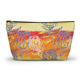 South African Protea Make up bag, Pencil Case Accessory Pouch w T-bottom