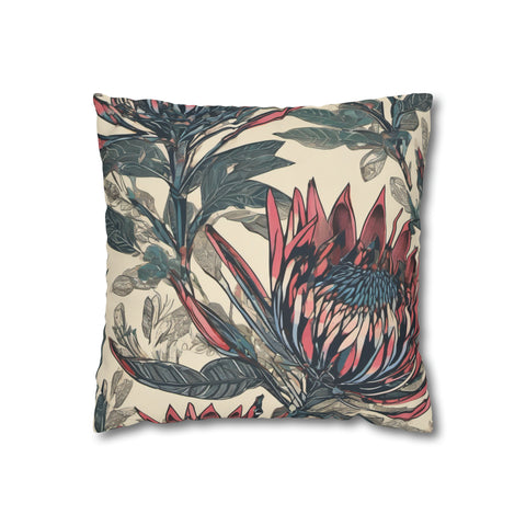 South African Protea Spun Polyester Pillowcase -Pillow not included