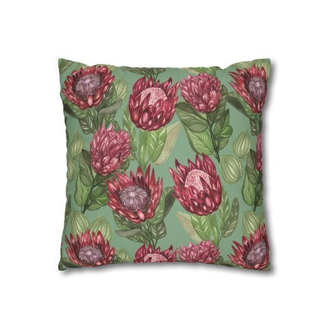 South African Protea Spun Polyester Pillowcase - Shipped from UK/USA/AUS