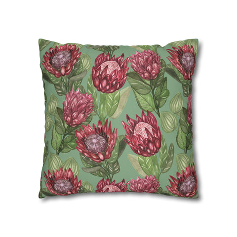 South African Protea Spun Polyester Pillowcase - Shipped from UK/USA/AUS