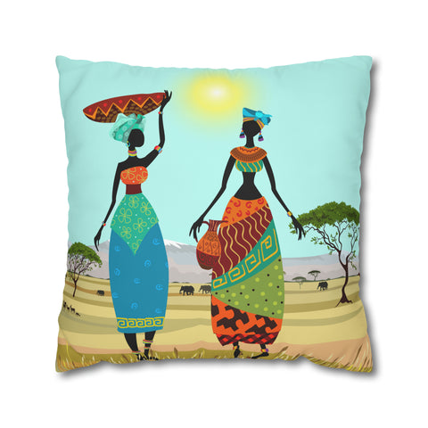 African Ladies  Pillowcase Cover only - no filling is included