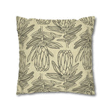 South African Protea Spun Polyester Pillowcase- Shipped from UK/USA/AUS