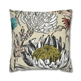 South African Protea Spun Polyester Pillowcase - Shipped from UK/USA/AUS