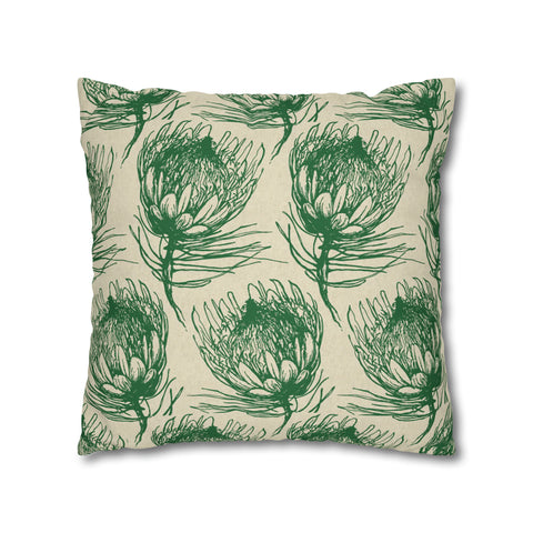 South African Protea Spun Polyester Pillowcase - Shipped from UK/USA/AUS