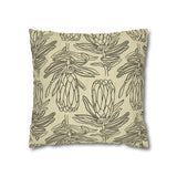 South African Protea Spun Polyester Pillowcase- Shipped from UK/USA/AUS