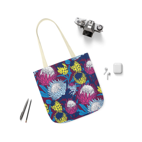 South African Protea Polyester Canvas Tote Bag