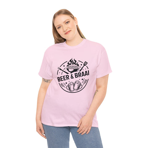 South African Beer & Braai Shirt,  Afrikaans / Braai Unisex Heavy Cotton Tee