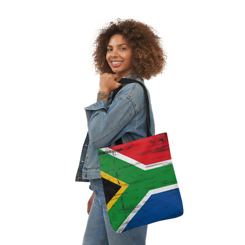 South African Flag Polyester Canvas Tote Bag