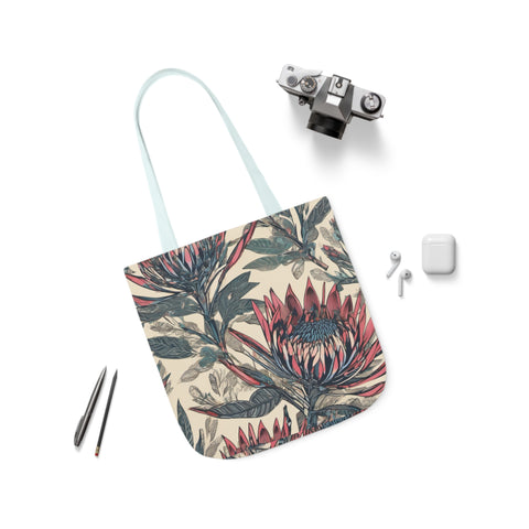 South African Protea Polyester Canvas Tote Bag