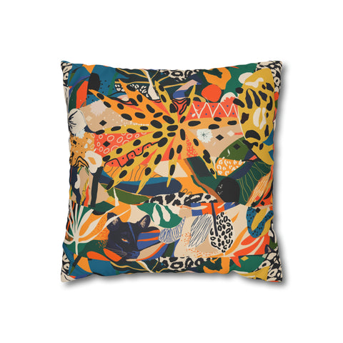 African abstract people and animal print Pillowcase Cover only - no filling is included