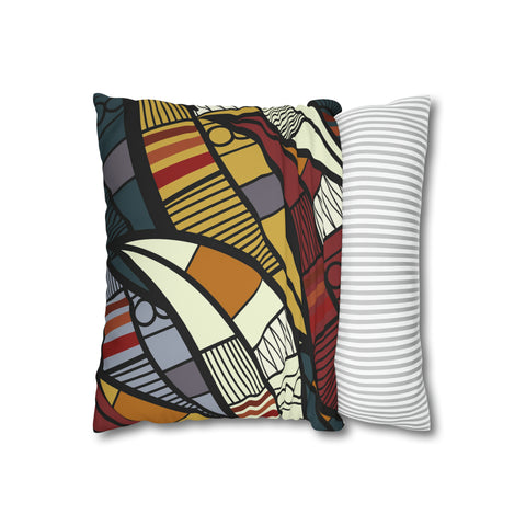 African abstract warm colours Pillowcase Cover only - no filling is included