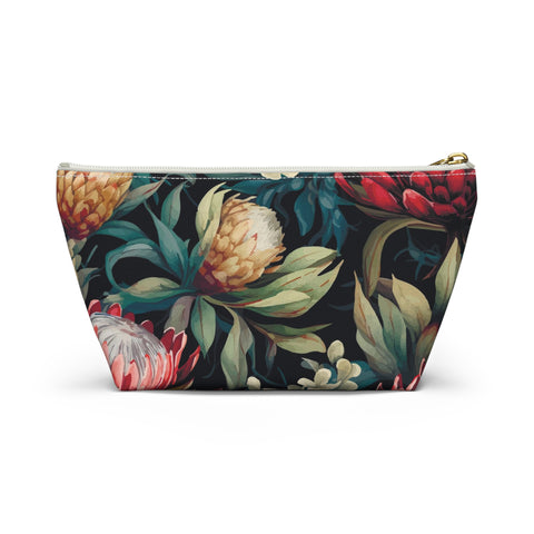 South African Protea Make up bag, Pencil Case Accessory Pouch w T-bottom