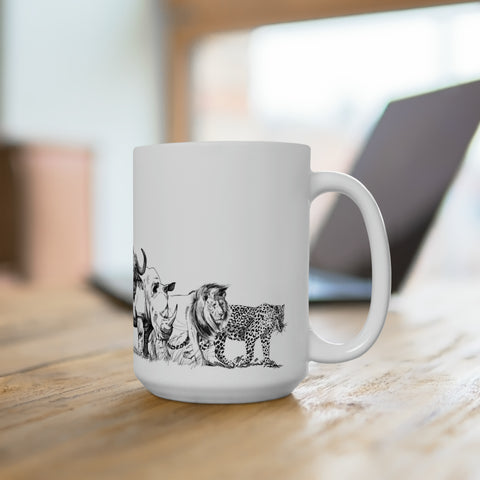 South African Big Five Ceramic Mug 15oz - Dispatched from USA