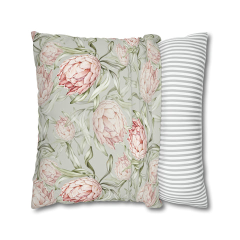 South African Protea Spun Polyester Pillowcase- Shipped from UK/USA/AUS