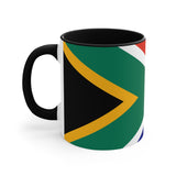 South Africa Flag Accent Mugs, 11oz