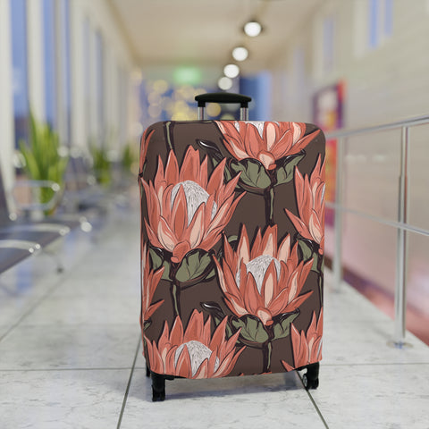 Protea South Africa Custom Designed Luggage Cover Modern Luggage Protector Suitcase Cover, Carry on luggage Wrap, Vintage luggage Co