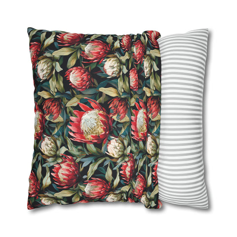 South African Protea Spun Polyester Pillowcase - Shipped from UK/USA/AUS