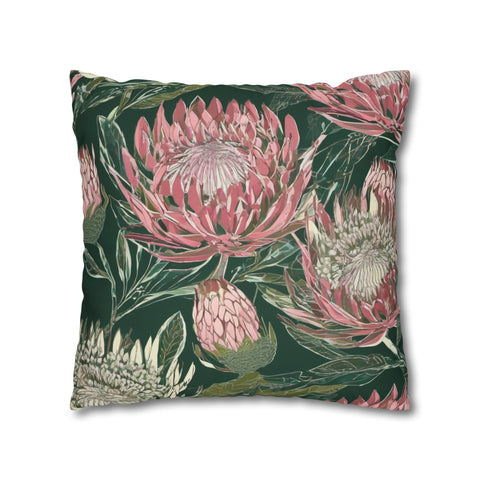 South African Protea Spun Polyester Pillowcase -Pillow not included