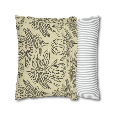 South African Protea Spun Polyester Pillowcase- Shipped from UK/USA/AUS