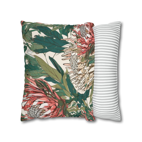 South African Protea Spun Polyester Pillowcase -Pillow not included