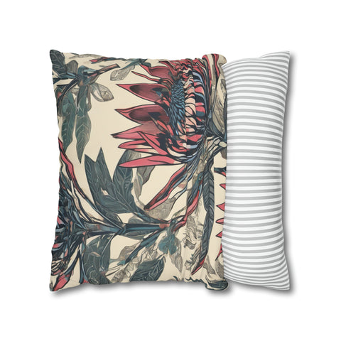 South African Protea Spun Polyester Pillowcase -Pillow not included