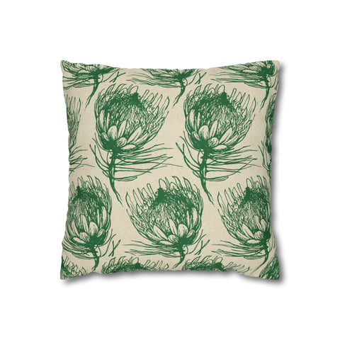 South African Protea Spun Polyester Pillowcase - Shipped from UK/USA/AUS